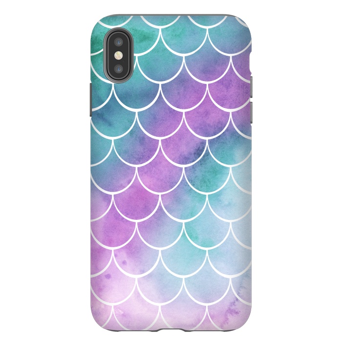 iPhone Xs Max StrongFit Dreamy Pastel Mermaid Scales by Becky Starsmore