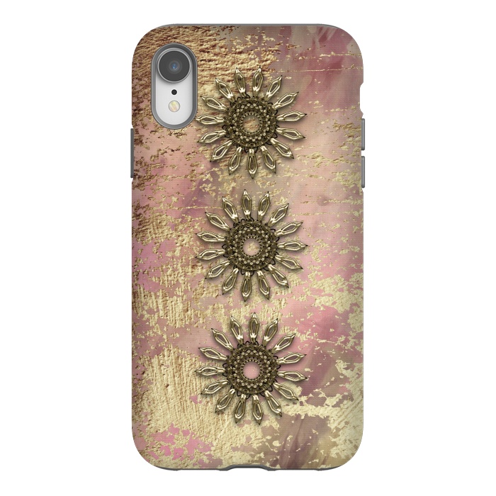 iPhone Xr StrongFit Golden Embellishments On Pink And Gold by Andrea Haase