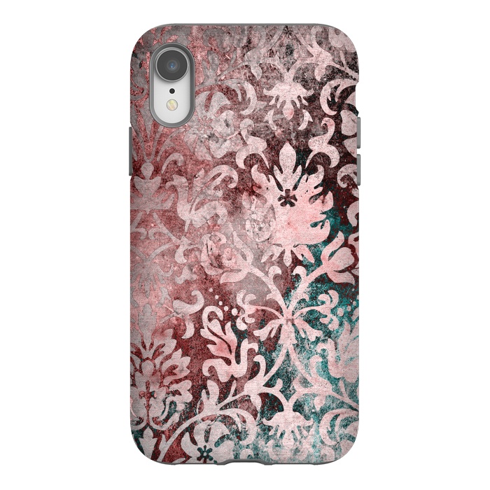 iPhone Xr StrongFit Rosegold Damask 2 by Andrea Haase