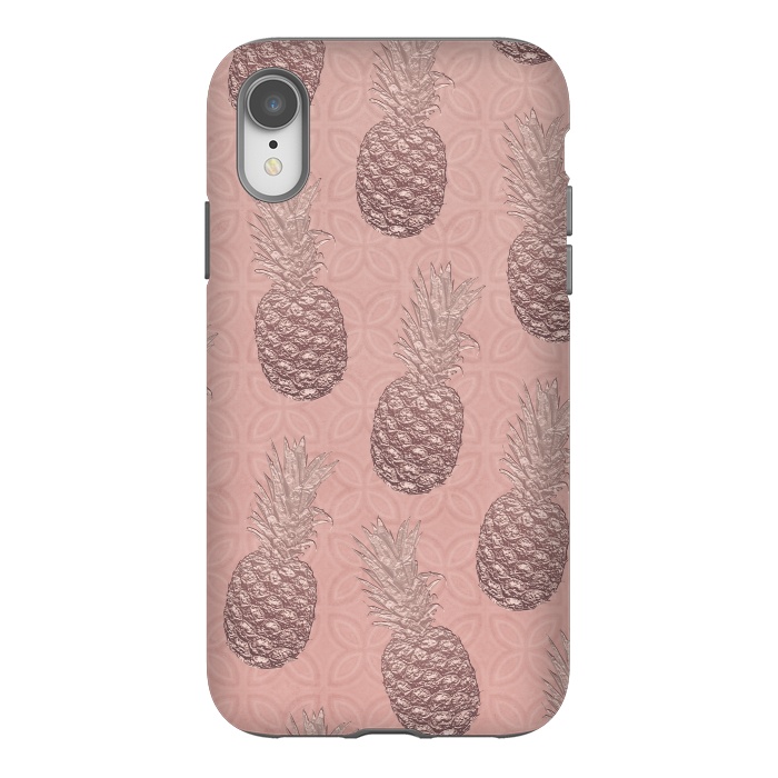 iPhone Xr StrongFit Shiny Pink Pineapple by Andrea Haase
