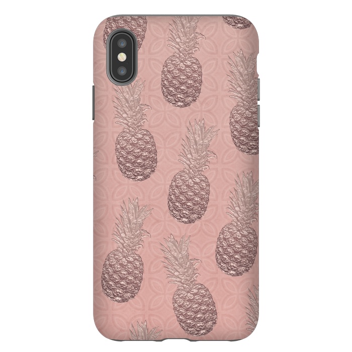 iPhone Xs Max StrongFit Shiny Pink Pineapple by Andrea Haase