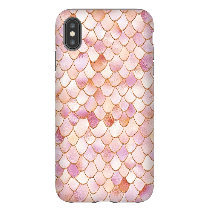 iPhone Xs Max StrongFit Wonky Rose Gold Mermaid Scales by  Utart