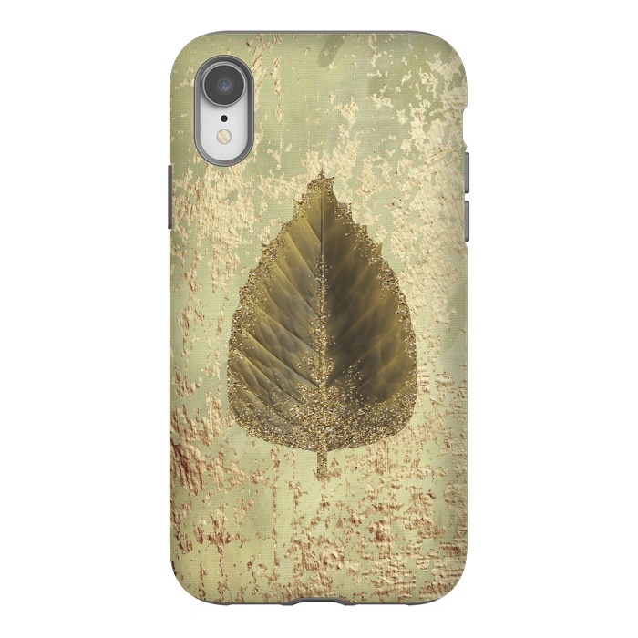 iPhone Xr StrongFit Golden Leaf And Sparkle by Andrea Haase