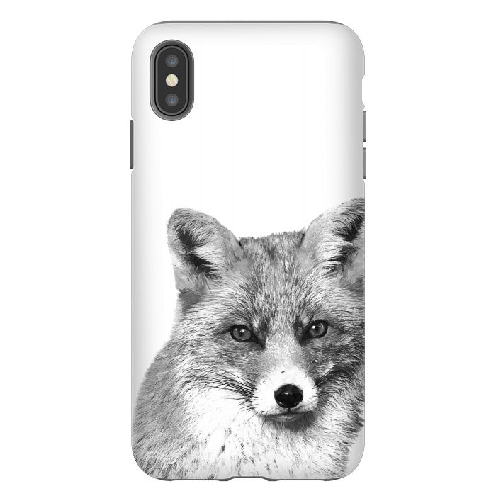 iPhone Xs Max StrongFit Black and White Fox by Alemi