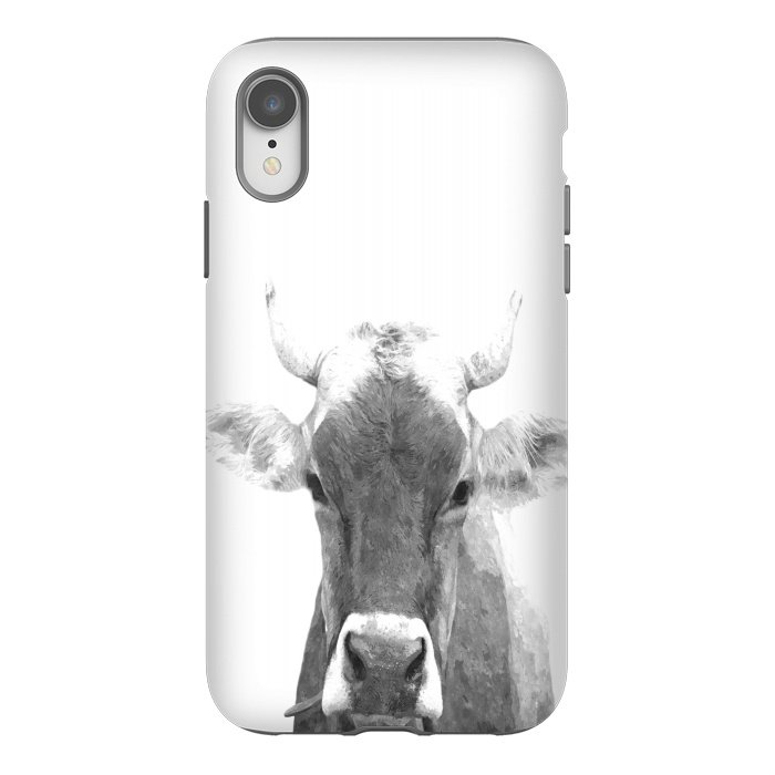 iPhone Xr StrongFit Black and White Cow by Alemi