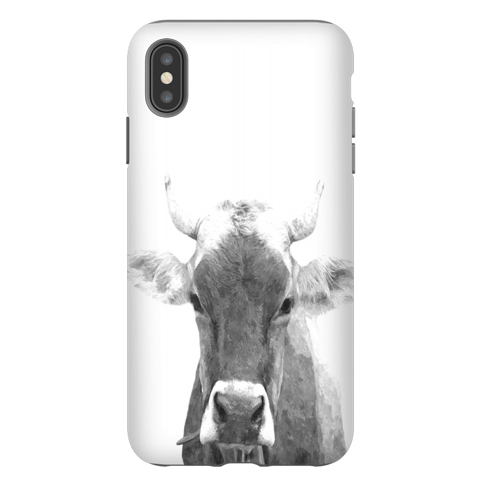 iPhone Xs Max StrongFit Black and White Cow by Alemi