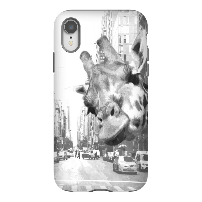 iPhone Xr StrongFit Black and White Selfie Giraffe in NYC by Alemi