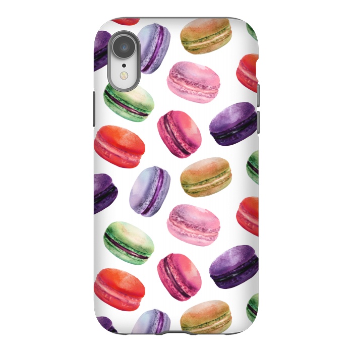 iPhone Xr StrongFit Macaroon Dance on White by DaDo ART