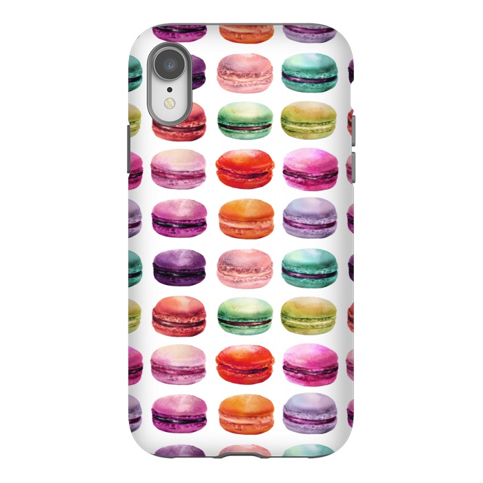 iPhone Xr StrongFit Macaroon Walk on White by DaDo ART
