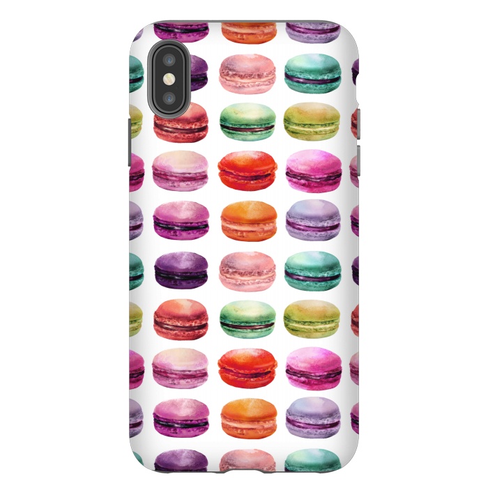 iPhone Xs Max StrongFit Macaroon Walk on White by DaDo ART
