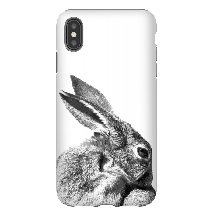 iPhone Xs Max StrongFit Black and White Rabbit by Alemi