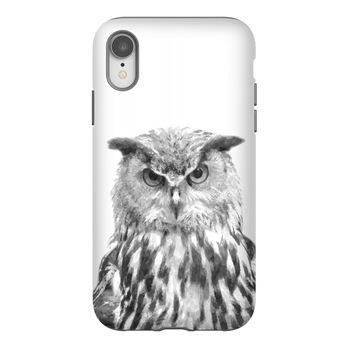 iPhone Xr StrongFit Black and White Owl by Alemi