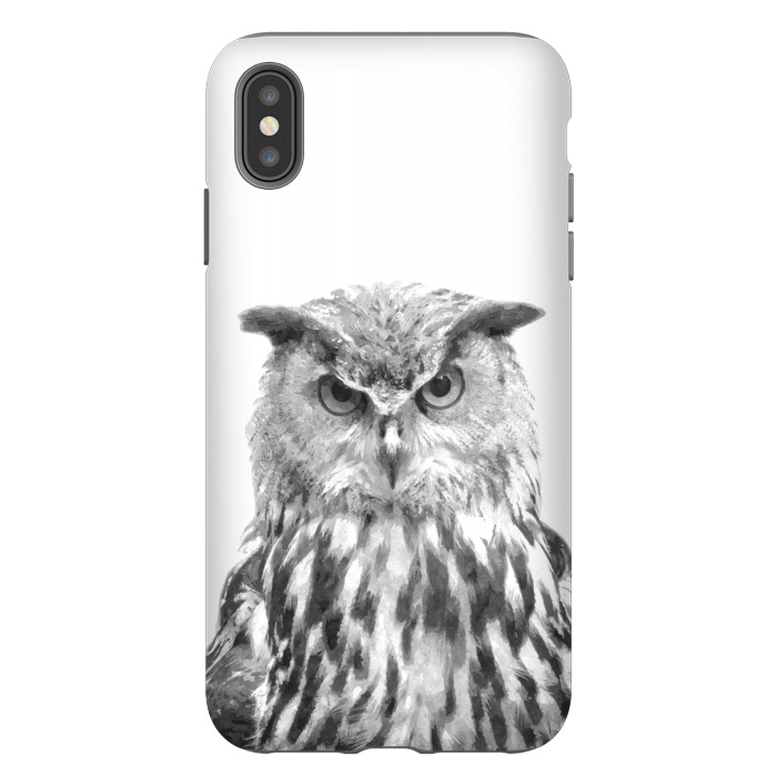iPhone Xs Max StrongFit Black and White Owl by Alemi