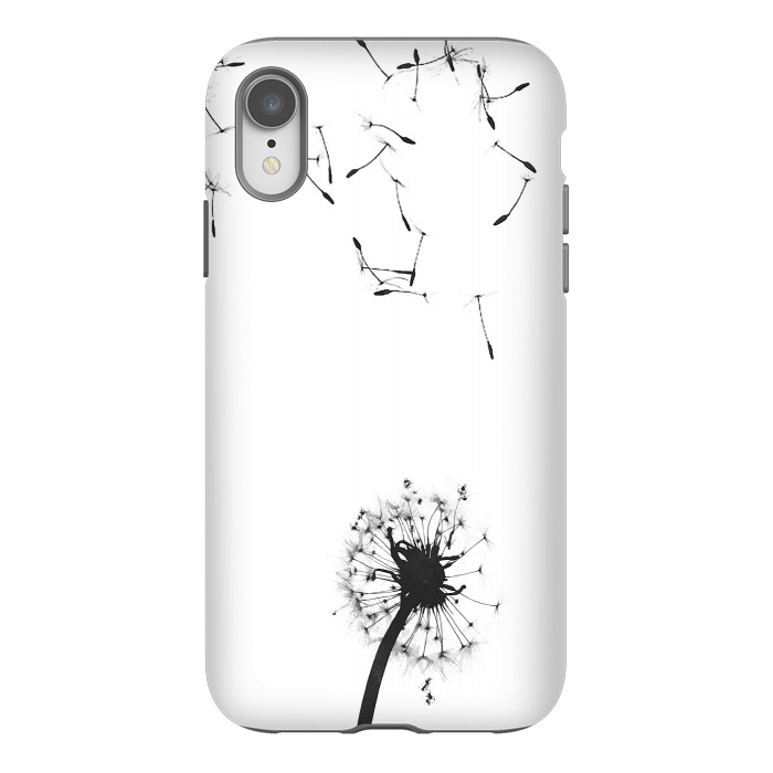 iPhone Xr StrongFit Black and White Dandelion #2 by Alemi