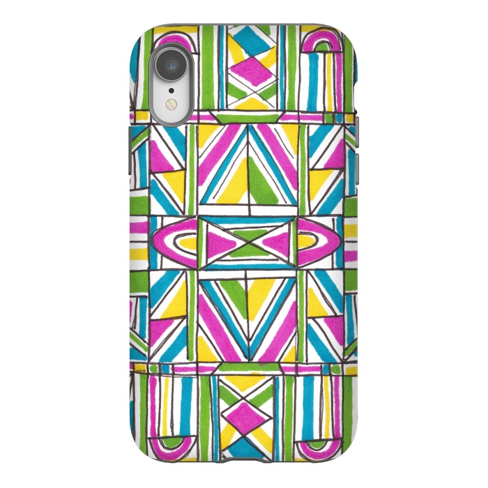 iPhone Xr StrongFit Geometric Pattern by Laura K Maxwell