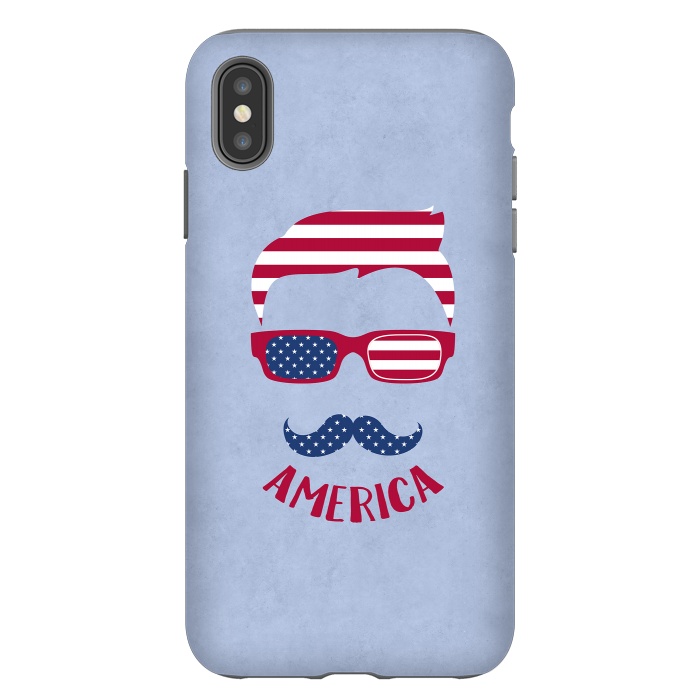 iPhone Xs Max StrongFit American Hipster Face 4th July by Andrea Haase