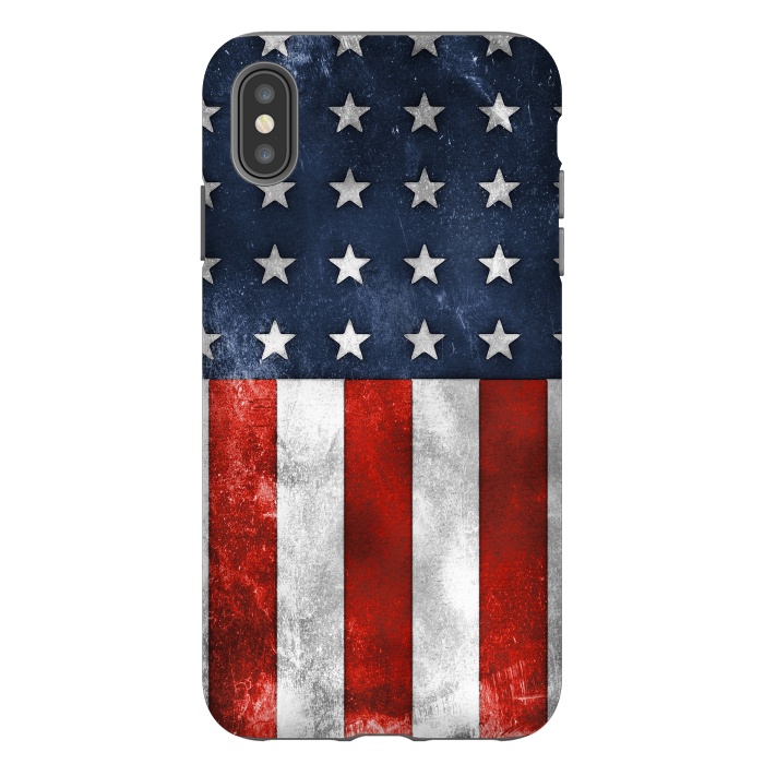 iPhone Xs Max StrongFit Grunge Style American Flag by Andrea Haase