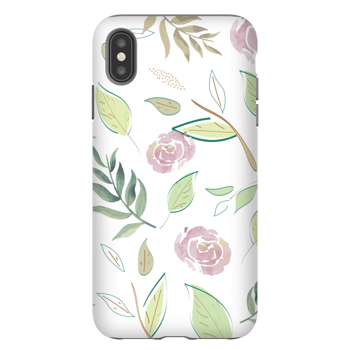iPhone Xs Max StrongFit Festive Watercolor Flowers 3 by Bledi