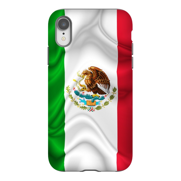 iPhone Xr StrongFit  Mexico Waving Silk Flag by BluedarkArt