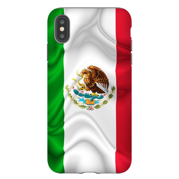 iPhone Xs Max StrongFit  Mexico Waving Silk Flag by BluedarkArt