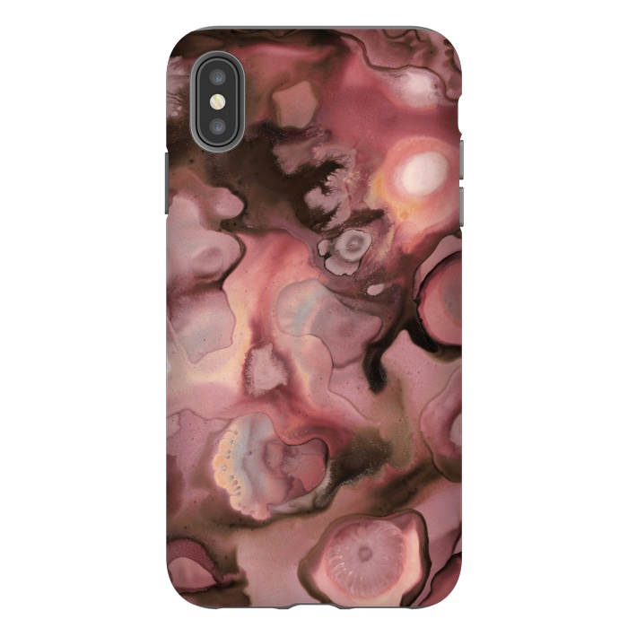 iPhone Xs Max StrongFit Ebb and Flow in Coral by Micklyn Le Feuvre