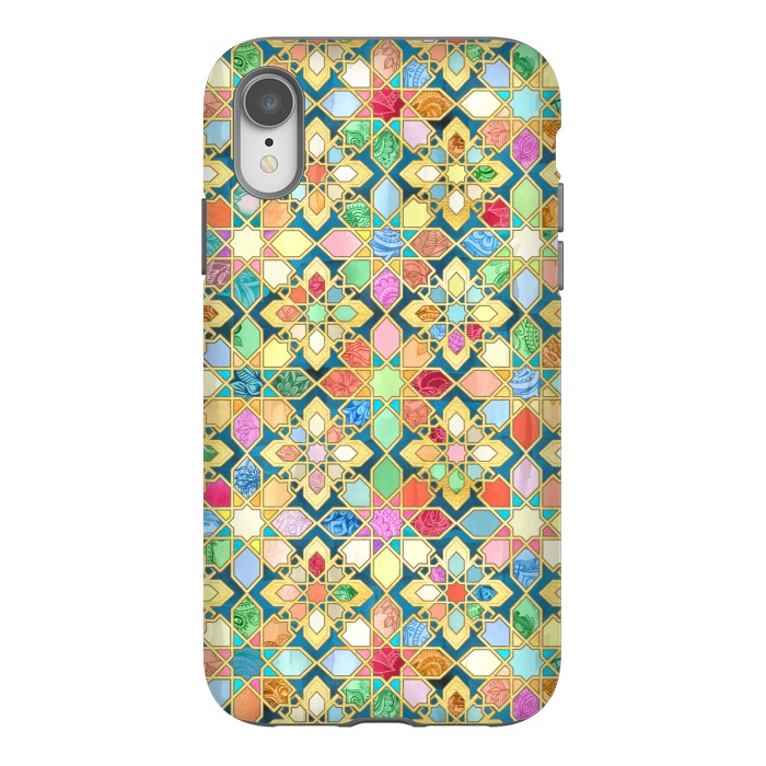 iPhone Xr StrongFit Gilded Moroccan Mosaic Tiles by Micklyn Le Feuvre