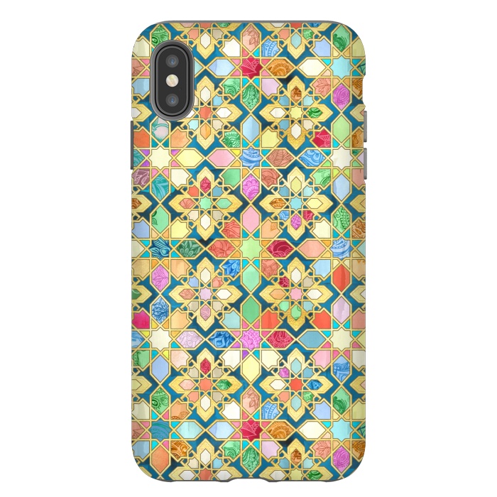 iPhone Xs Max StrongFit Gilded Moroccan Mosaic Tiles by Micklyn Le Feuvre