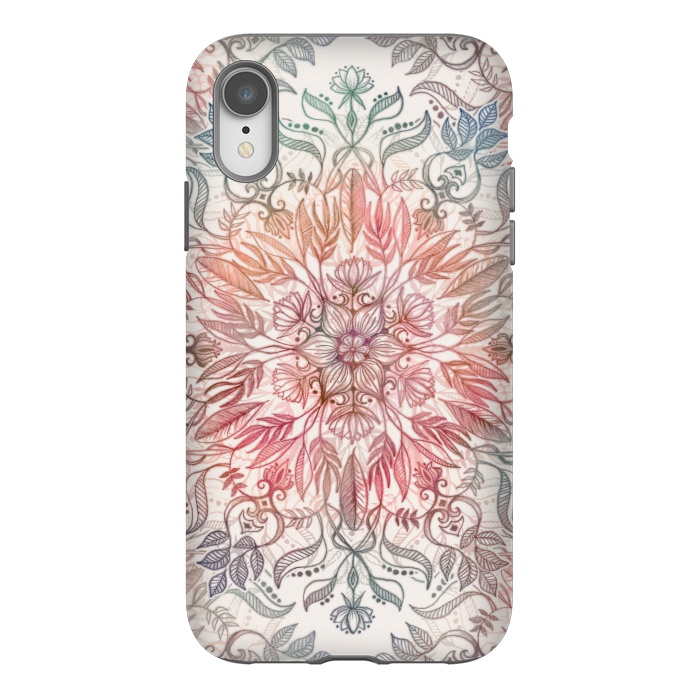 iPhone Xr StrongFit Autumn Spice Mandala in Coral and Cream by Micklyn Le Feuvre