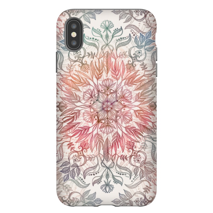 iPhone Xs Max StrongFit Autumn Spice Mandala in Coral and Cream by Micklyn Le Feuvre