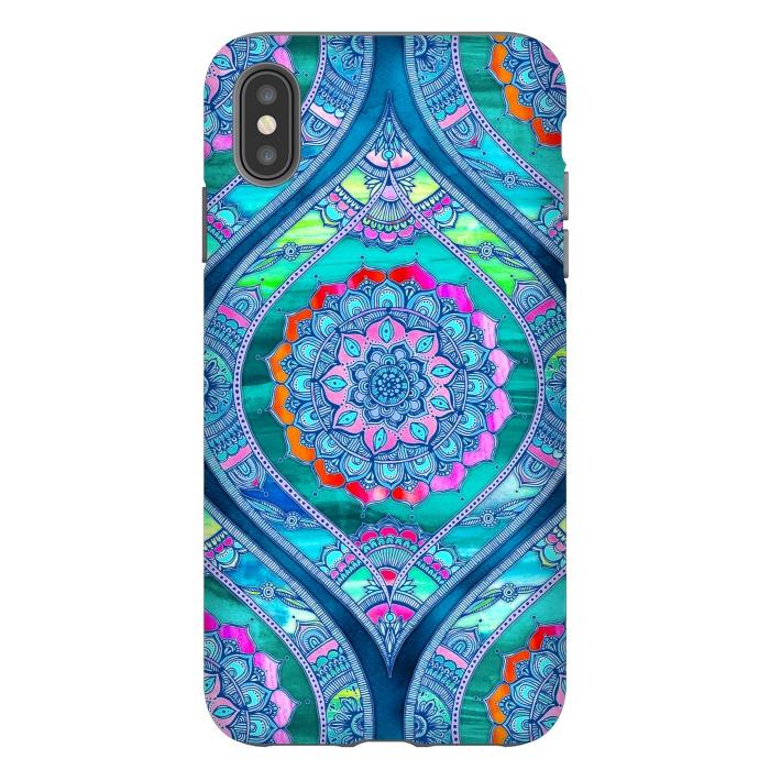 iPhone Xs Max StrongFit Radiant Boho Color Play Mandala by Micklyn Le Feuvre