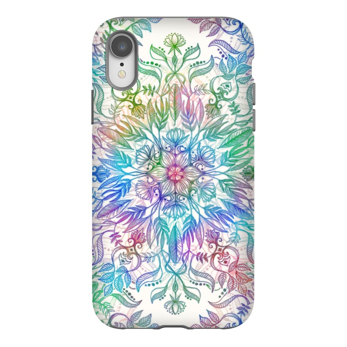 iPhone Xr StrongFit Nature Mandala in Rainbow Hues by Micklyn Le Feuvre