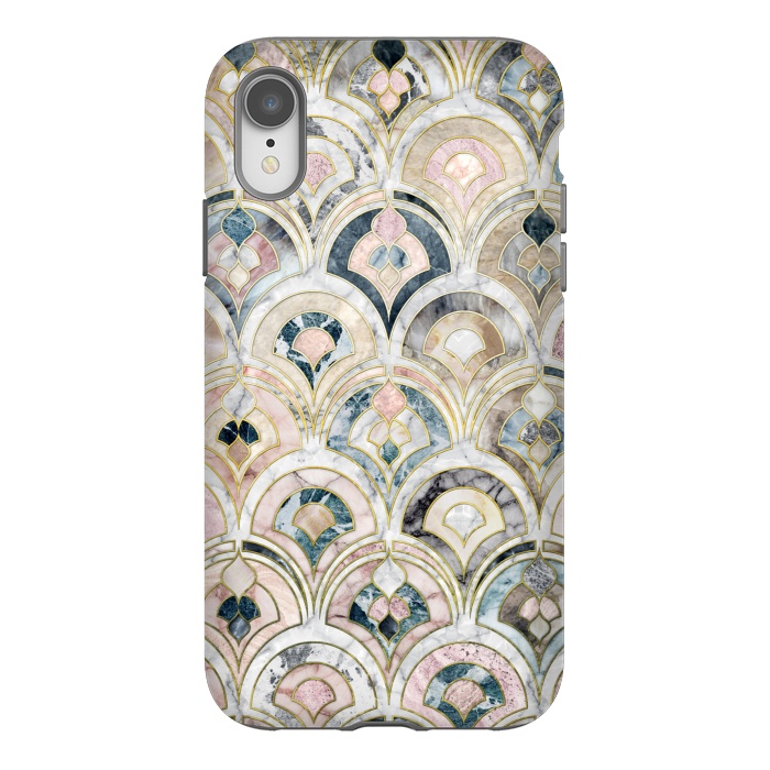 iPhone Xr StrongFit Art Deco Marble Tiles in Soft Pastels by Micklyn Le Feuvre
