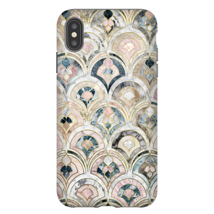 iPhone Xs Max StrongFit Art Deco Marble Tiles in Soft Pastels by Micklyn Le Feuvre