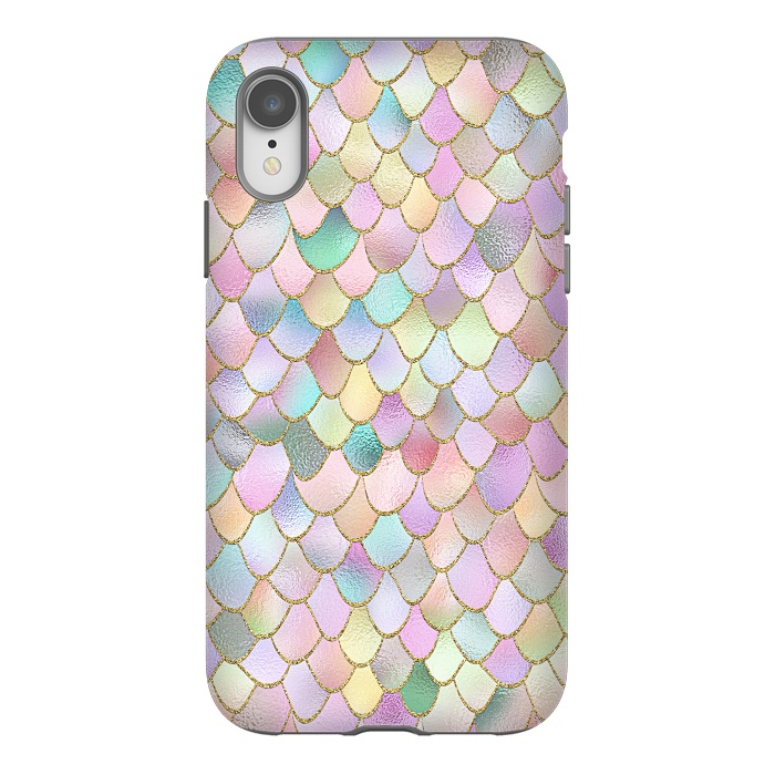 iPhone Xr StrongFit Blush Rose Gold Wonky Mermaid Scales by  Utart