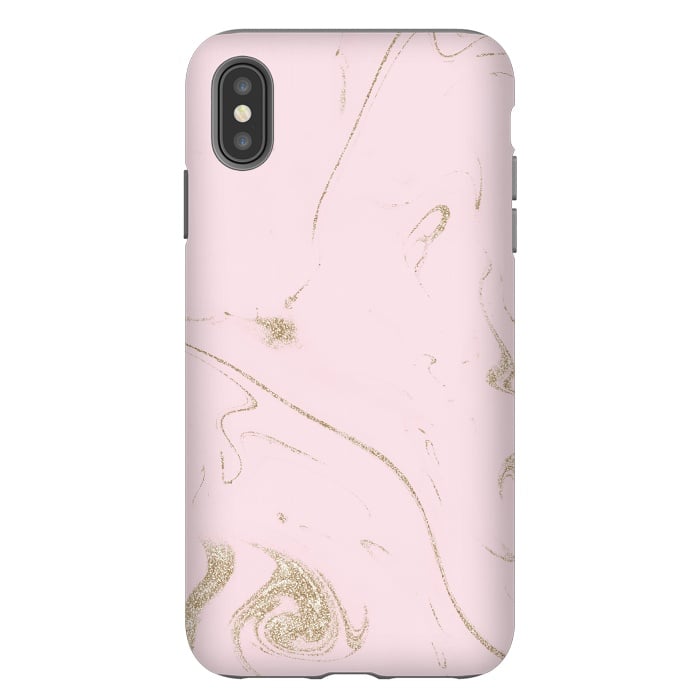 iPhone Xs Max StrongFit Luxe gold and blush marble image by InovArts