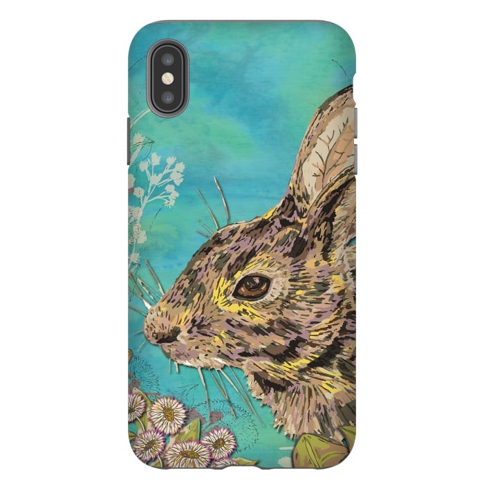 iPhone Xs Max StrongFit Rabbit and Daisies by Lotti Brown