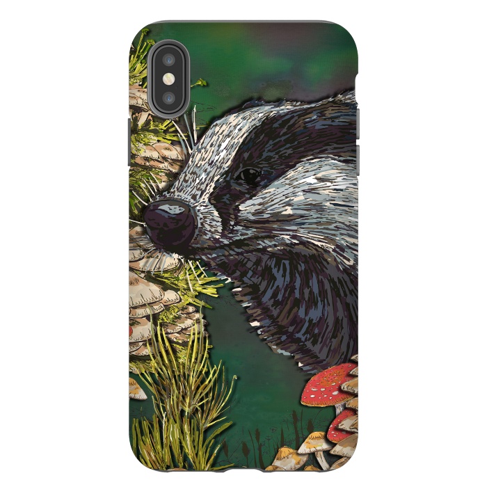 iPhone Xs Max StrongFit Badger Woodland Walk by Lotti Brown