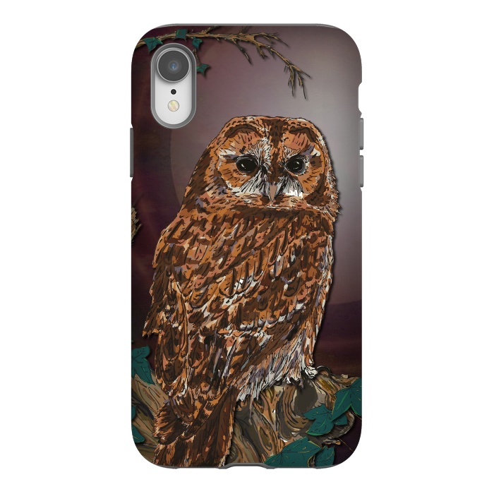 iPhone Xr StrongFit Tawny Owl - Mistress of the Night by Lotti Brown