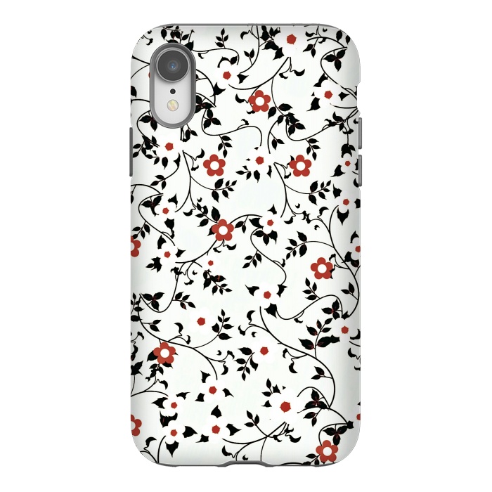 iPhone Xr StrongFit Read & white flowers by Jms