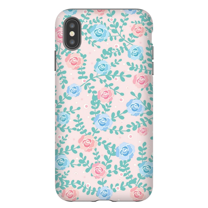 iPhone Xs Max StrongFit Pink blue roses by Jms
