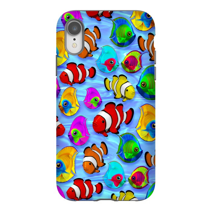 iPhone Xr StrongFit Tropical Colorful Fish Pattern by BluedarkArt