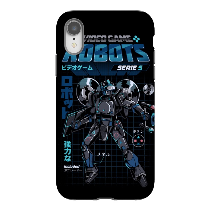 iPhone Xr StrongFit Video Game Robot - Model S by Ilustrata