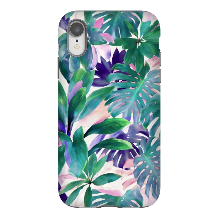 iPhone Xr StrongFit Pastel Summer Tropical Jungle by Micklyn Le Feuvre