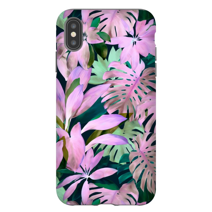 iPhone Xs Max StrongFit Tropical Night Magenta Jungle by Micklyn Le Feuvre