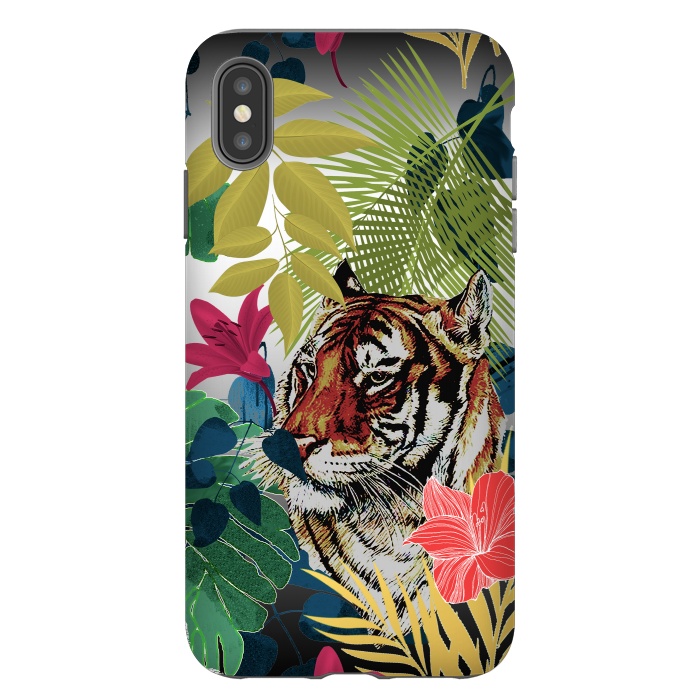 iPhone Xs Max StrongFit Tiger in flowers by Kashmira Baheti