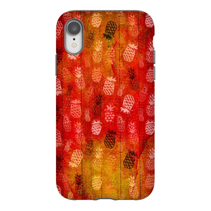 iPhone Xr StrongFit Pineapples in Summer by Rossy Villarreal