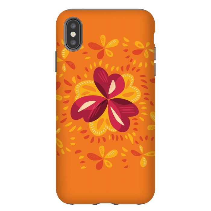 iPhone Xs Max StrongFit Abstract Clovers In Pink Yellow And Orange by Boriana Giormova
