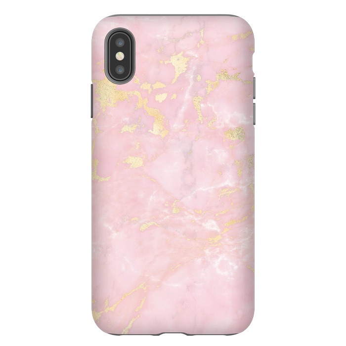iPhone Xs Max StrongFit Metal Gold on Tender Pink Marble by  Utart