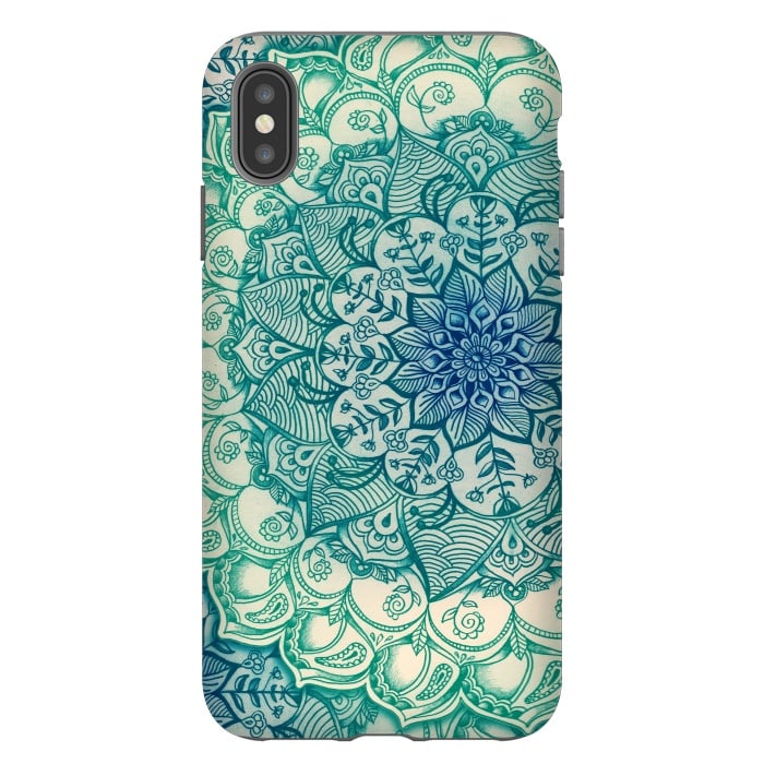 iPhone Xs Max StrongFit Emerald Doodle by Micklyn Le Feuvre