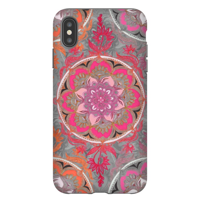 iPhone Xs Max StrongFit Hot Pink, Magenta and Orange Super Boho Medallions by Micklyn Le Feuvre